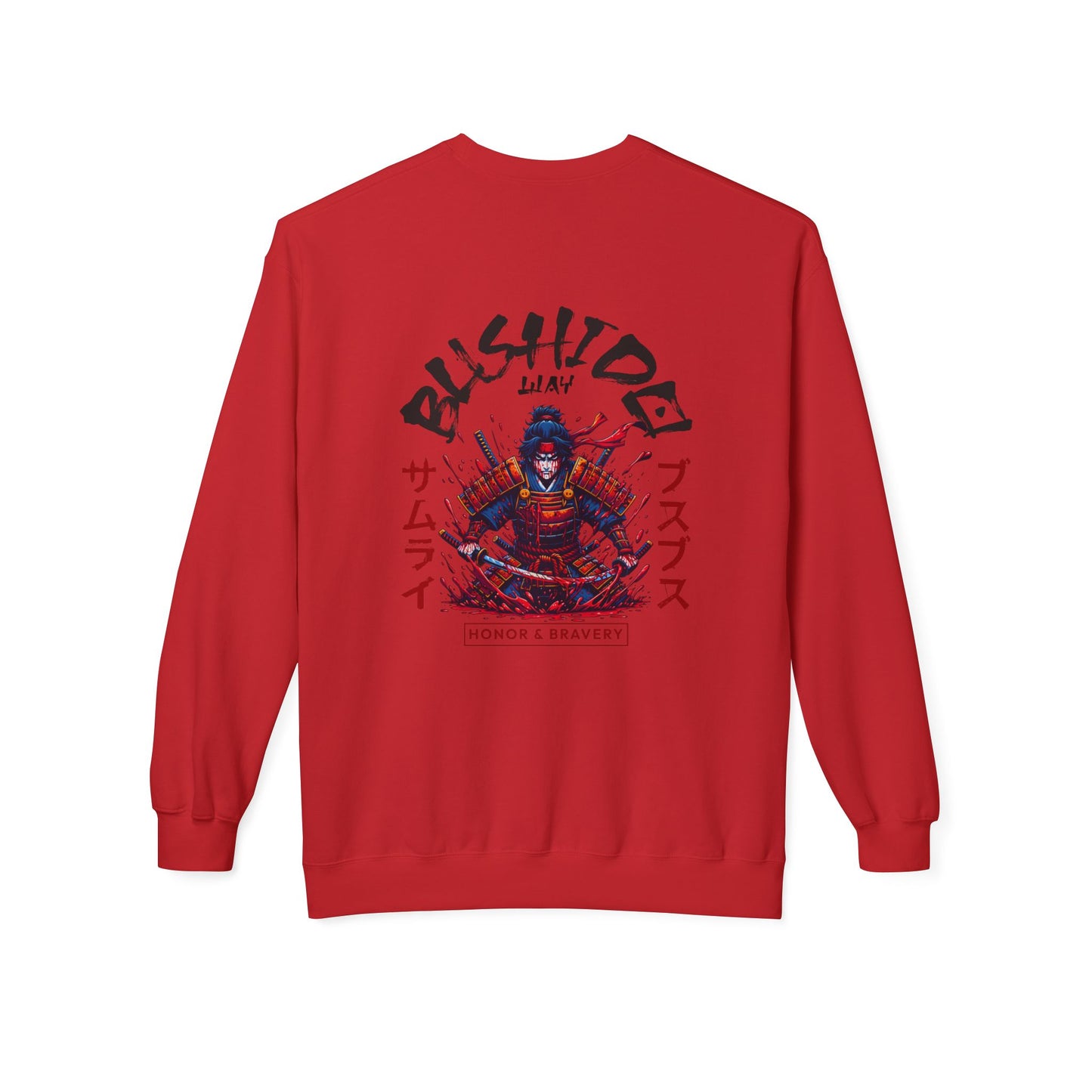 Bushido Honor & Bravery Unisex Fleece Crewneck Sweatshirt - TobiBrand