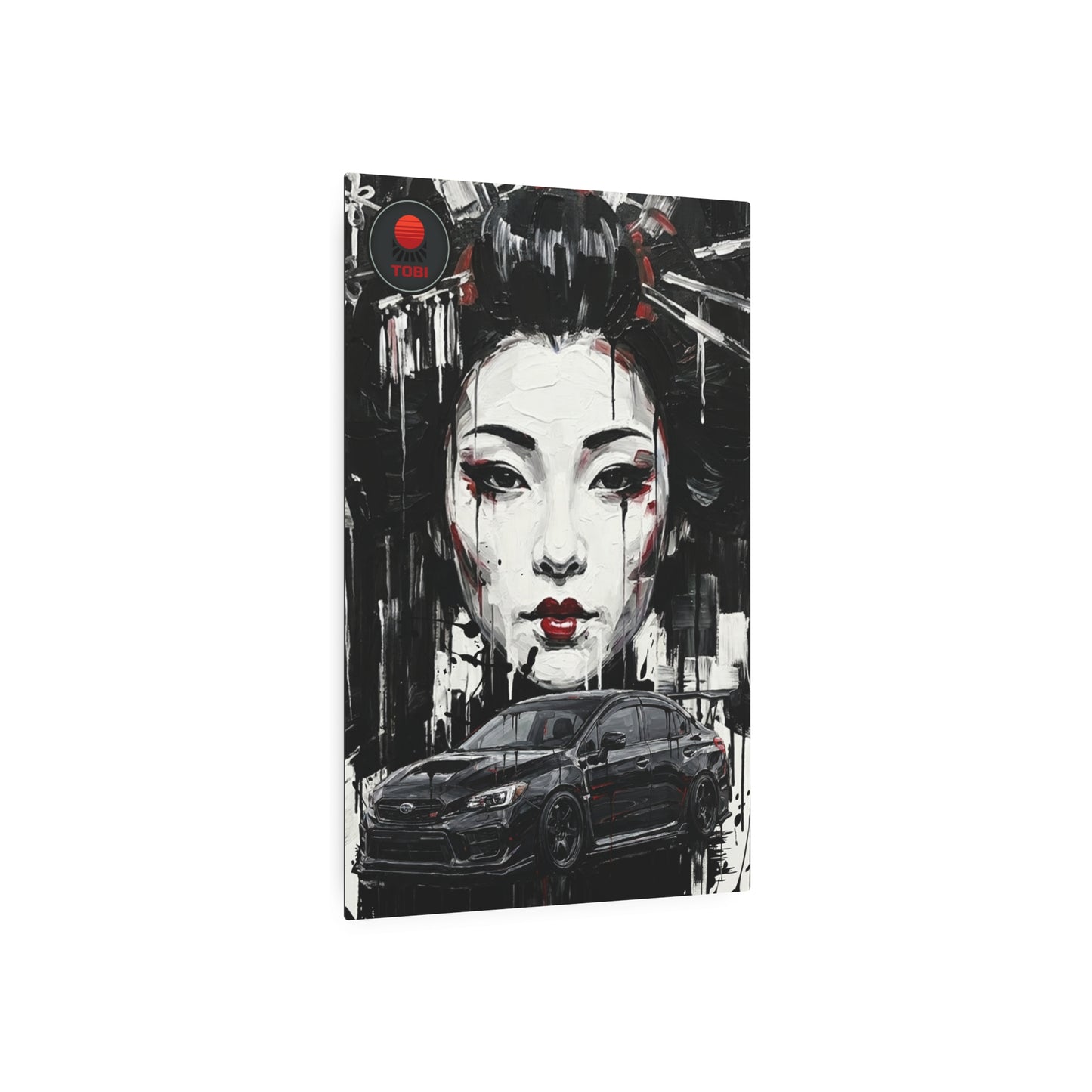 Geisha & Sport Sedan Metal Art Sign – Urban Street Pop Car Poster