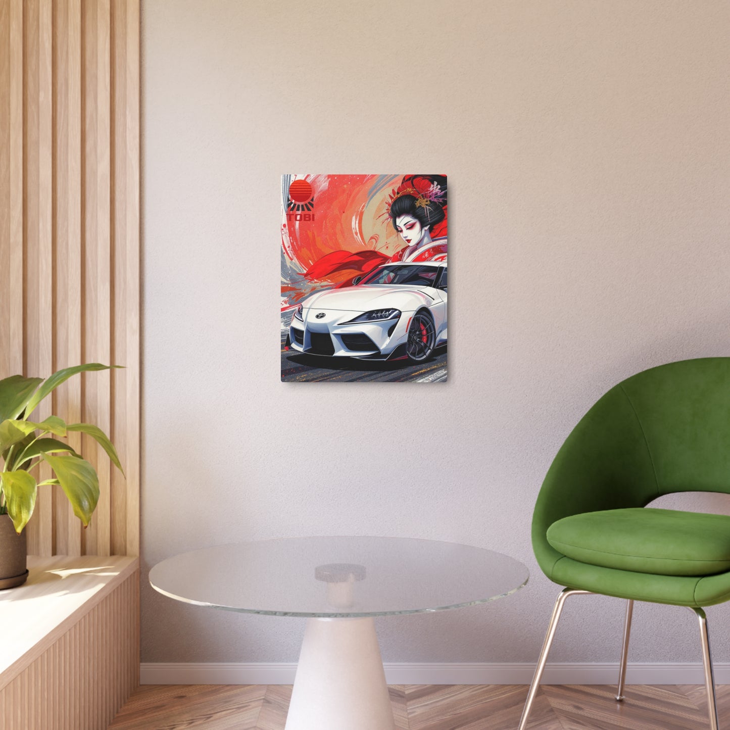 Geisha Supra Metal Art Sign — Japanese Car Racing Wall Decor - Eyrian