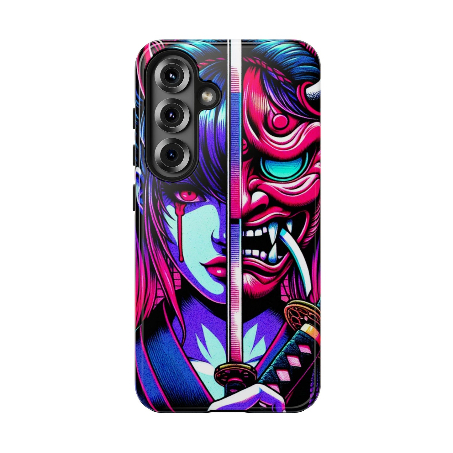 Oni Girl Samurai Phone Case — Protective Japanese Demon Warrior Design - Eyrian