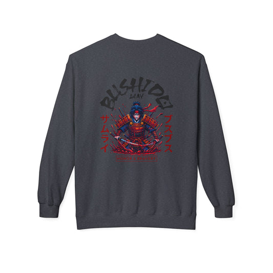 Bushido Honor & Bravery Unisex Fleece Crewneck Sweatshirt - Graffiti