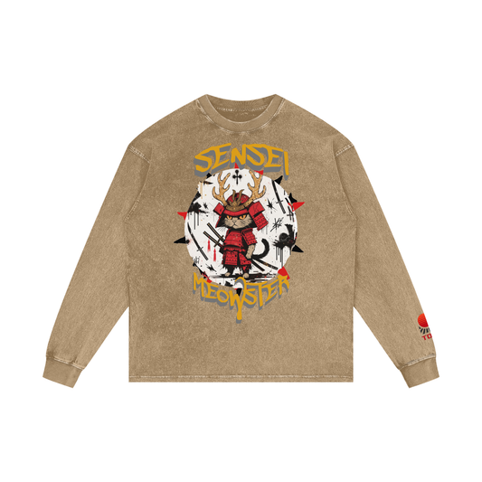 Sensei Meowster - Oversize Long Sleeve T-Shirt - TobiBrand