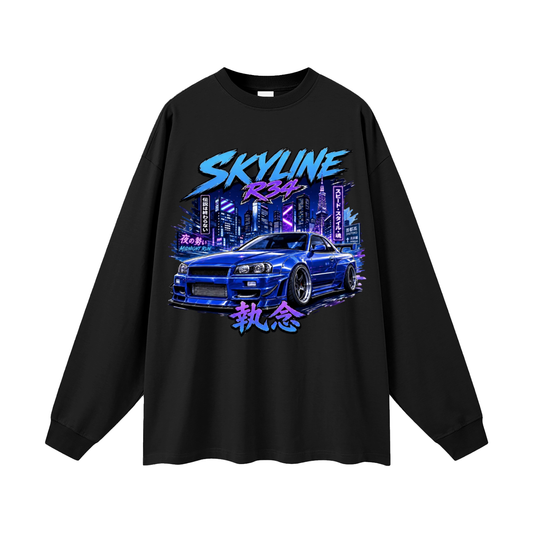 skyline,r34,nissan,cars,jdm,japanese,tobibrand,gift,longsleeve,streetwear,graphic