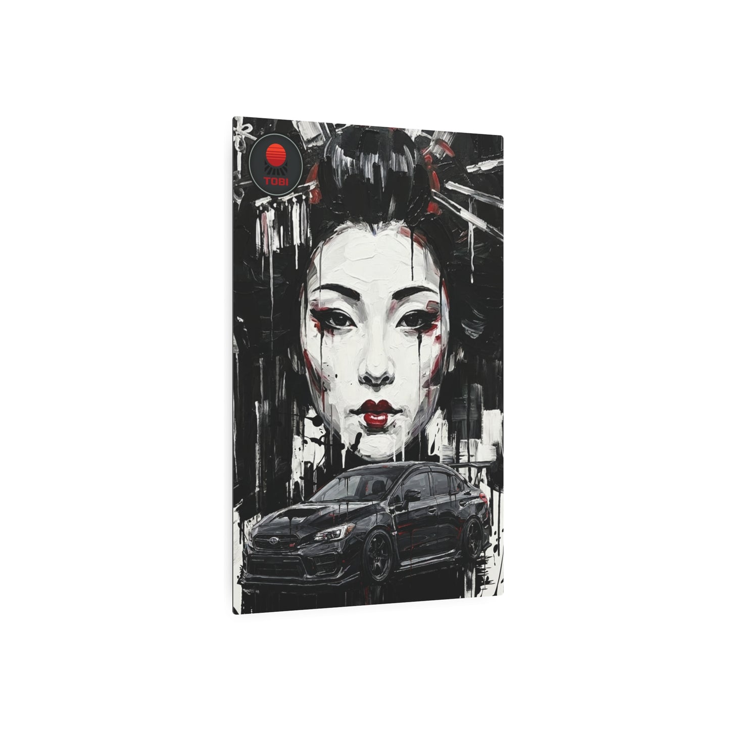 Geisha & Sport Sedan Metal Art Sign – Urban Street Pop Car Poster