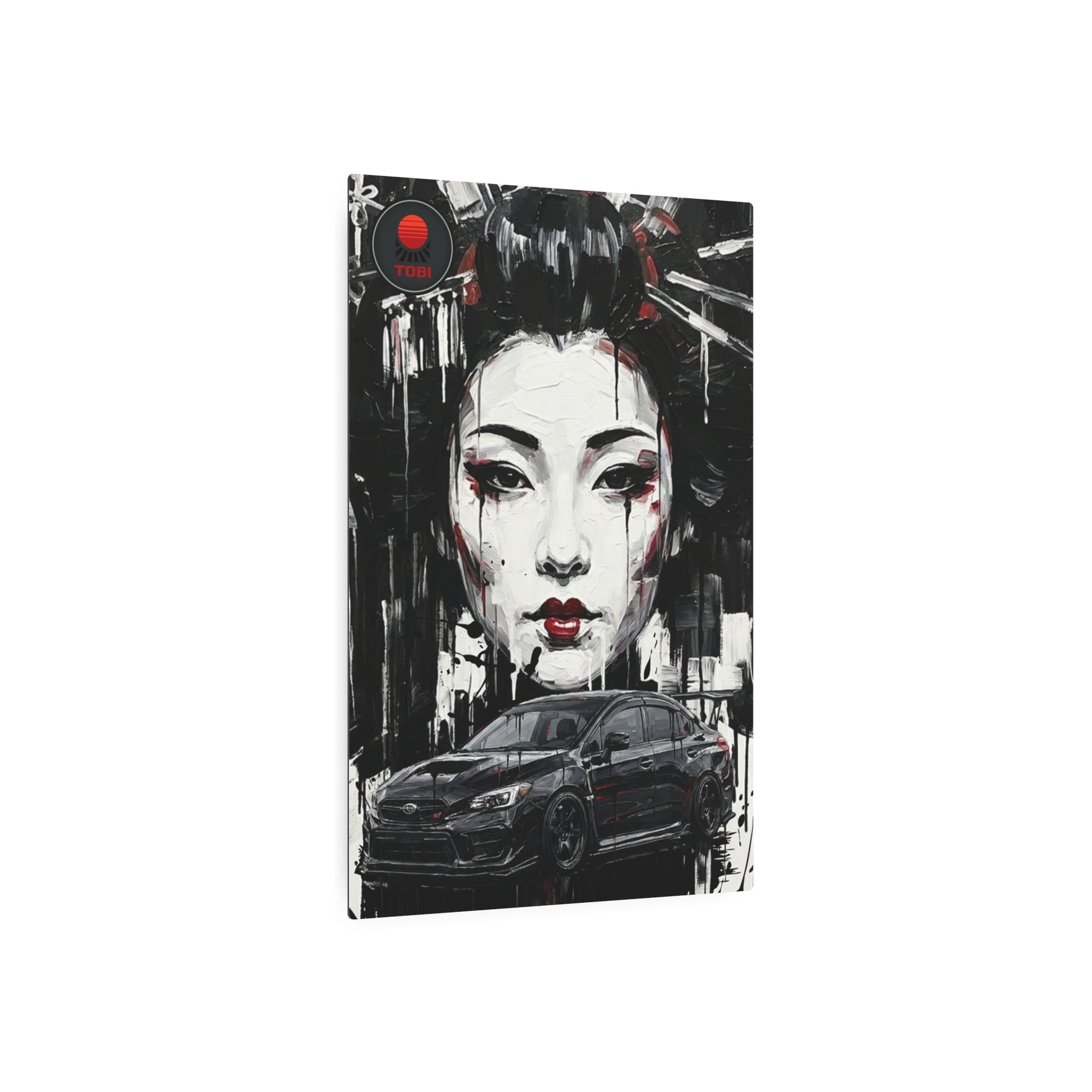 Geisha & Sport Sedan Metal Art Sign – Urban Street Pop Car Poster