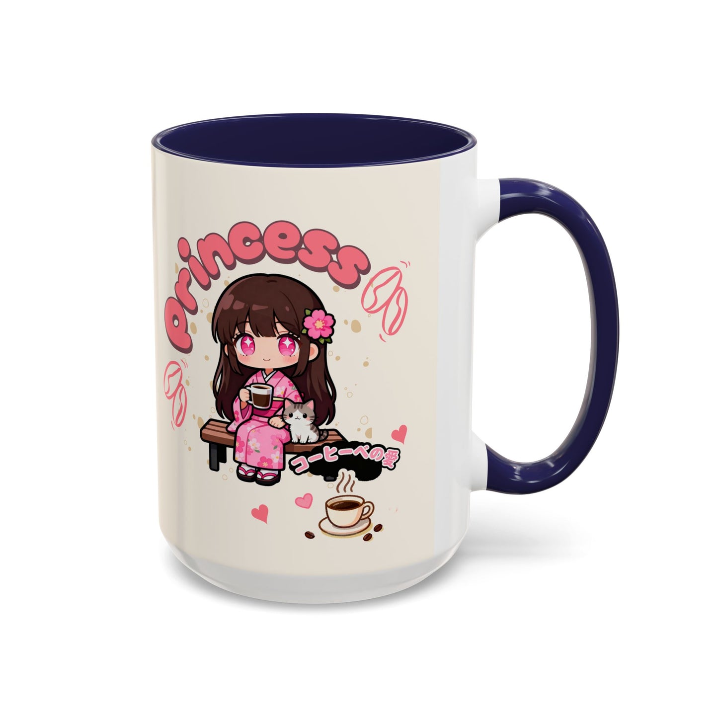 Princess Coffee Mug — Cute Kawaii Girl Design (11/15oz) - TobiBrand
