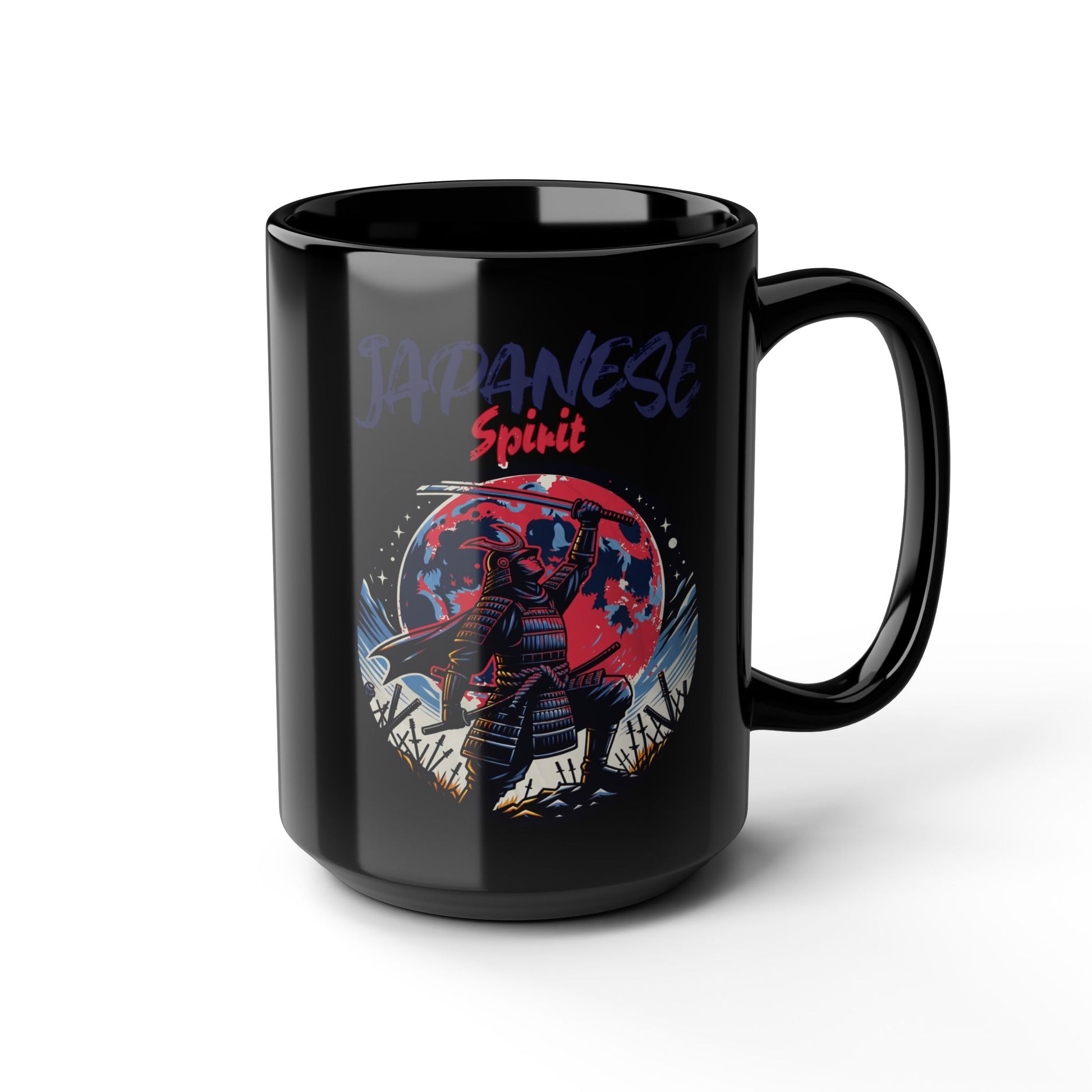 Japanese Spirit Samurai Mug — Black Ceramic Coffee Tea Cup (11oz / 15oz) - TobiBrand