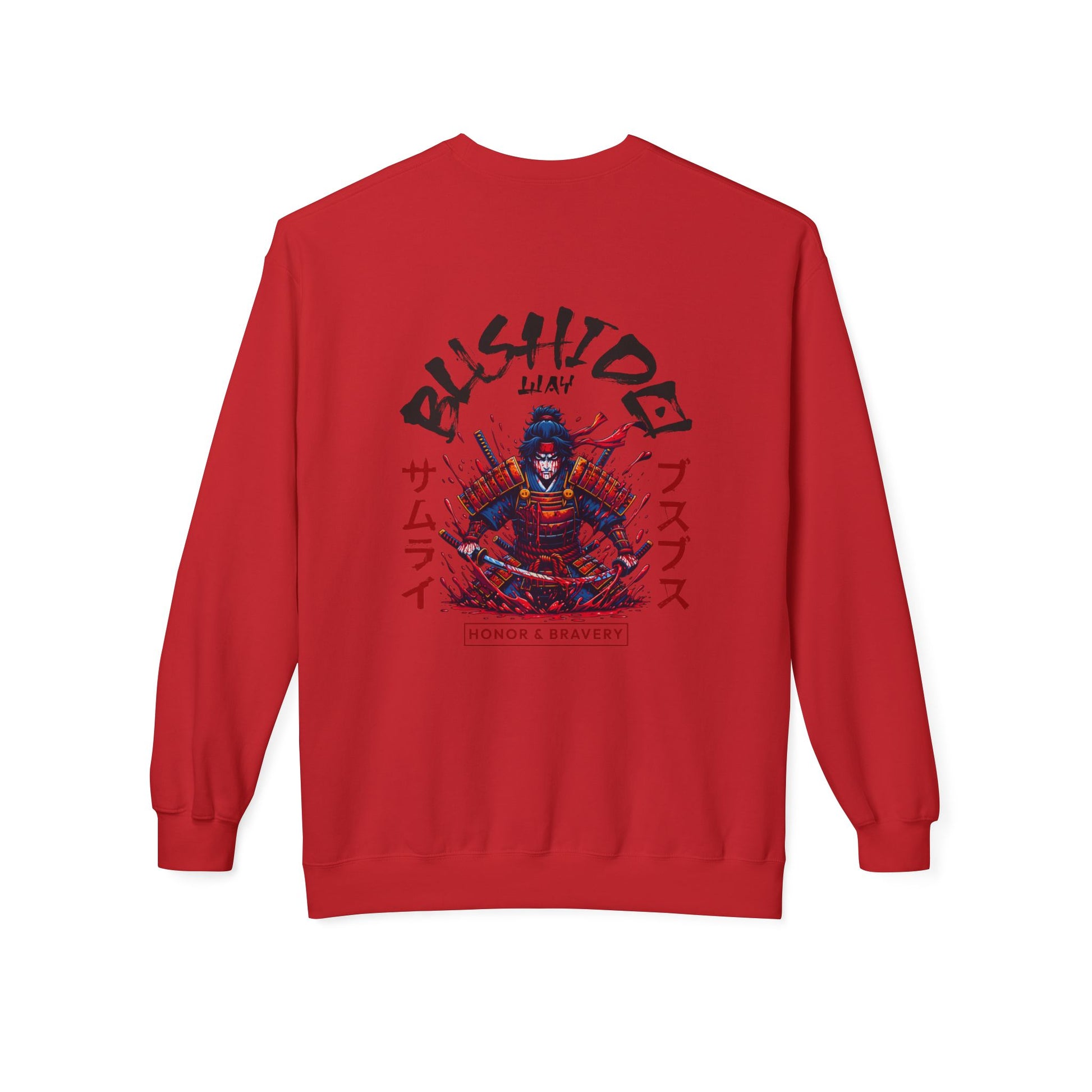 Bushido Honor & Bravery Unisex Fleece Crewneck Sweatshirt - TobiBrand