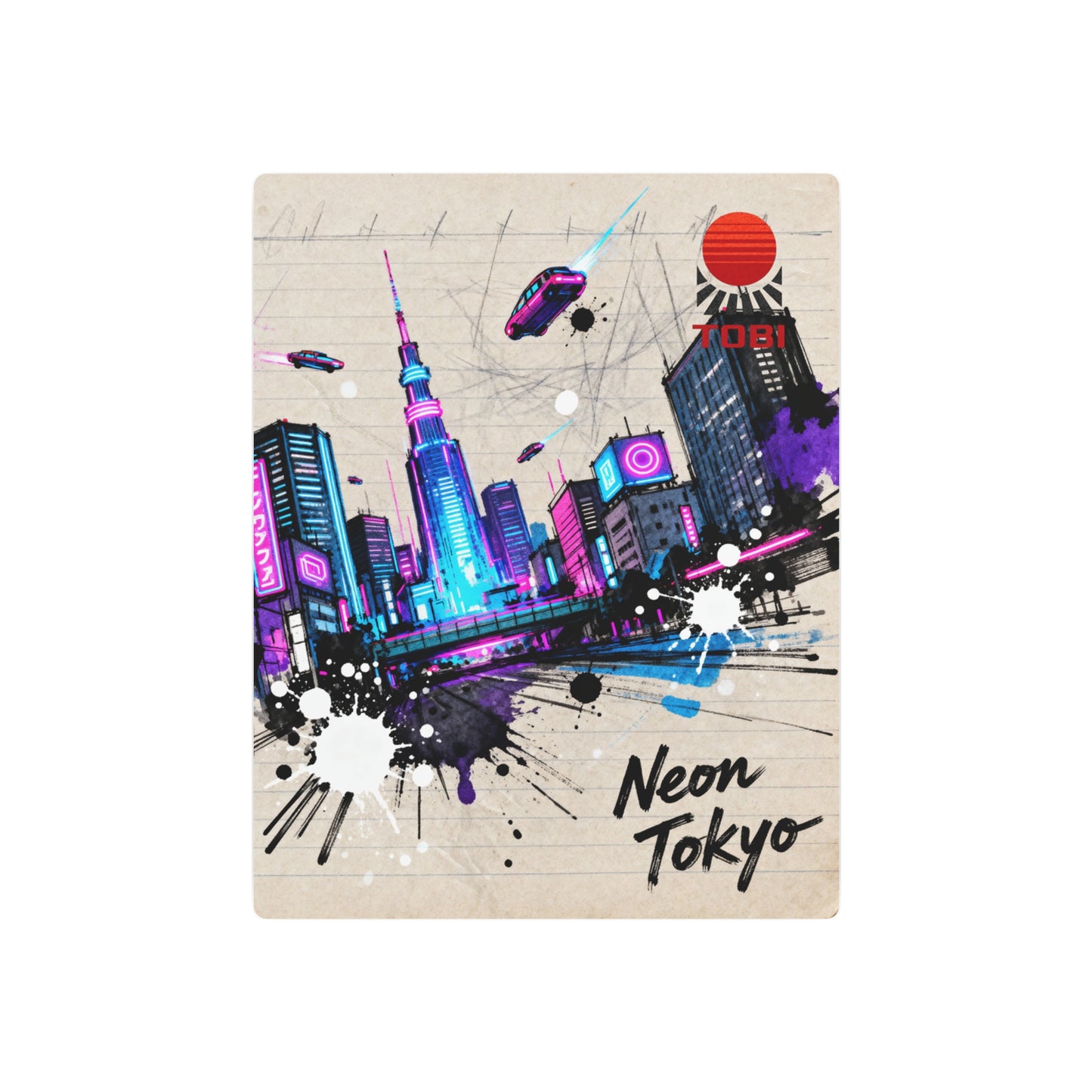 Neon Tokyo Metal Art Sign — Retro Cyberpunk City Wall Decor - Eyrian