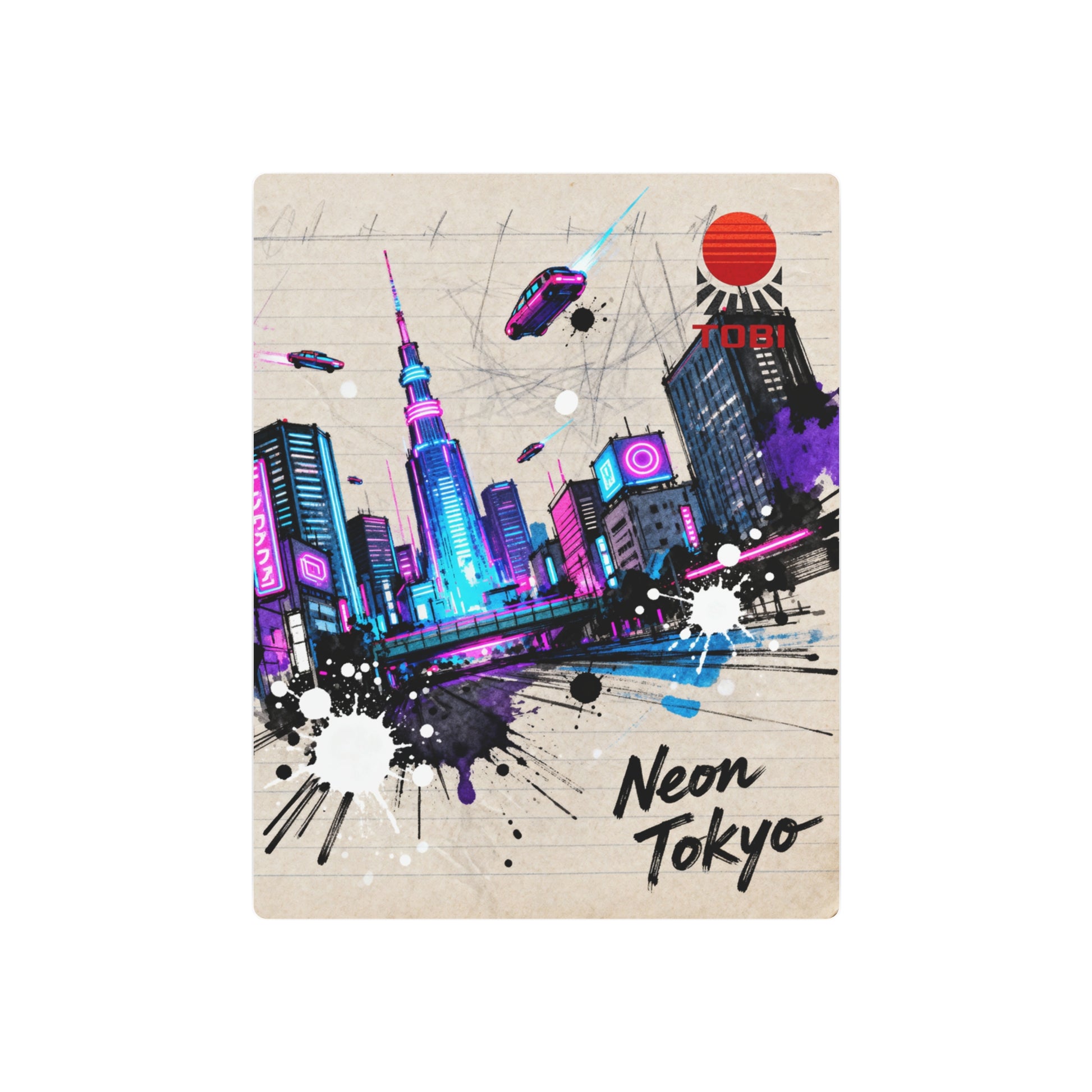 Neon Tokyo Metal Art Sign — Retro Cyberpunk City Wall Decor - Eyrian