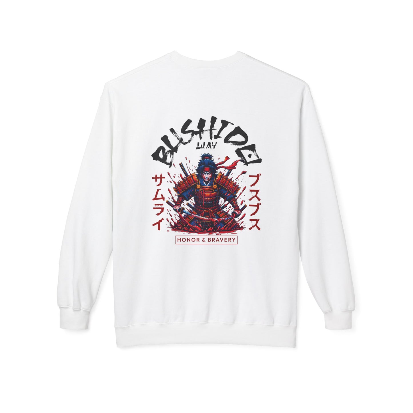 Bushido Honor & Bravery Unisex Fleece Crewneck Sweatshirt - TobiBrand