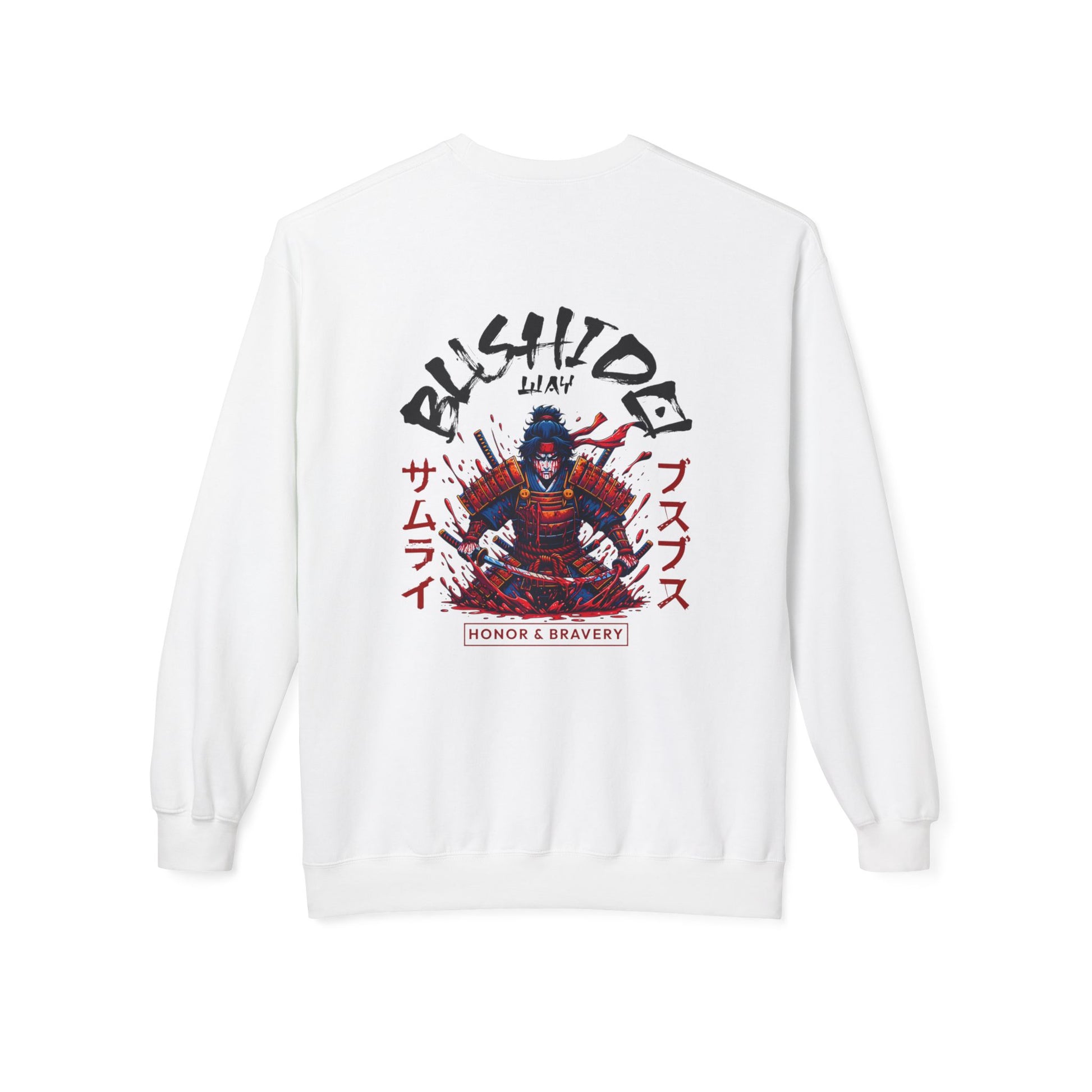Bushido Honor & Bravery Unisex Fleece Crewneck Sweatshirt - TobiBrand