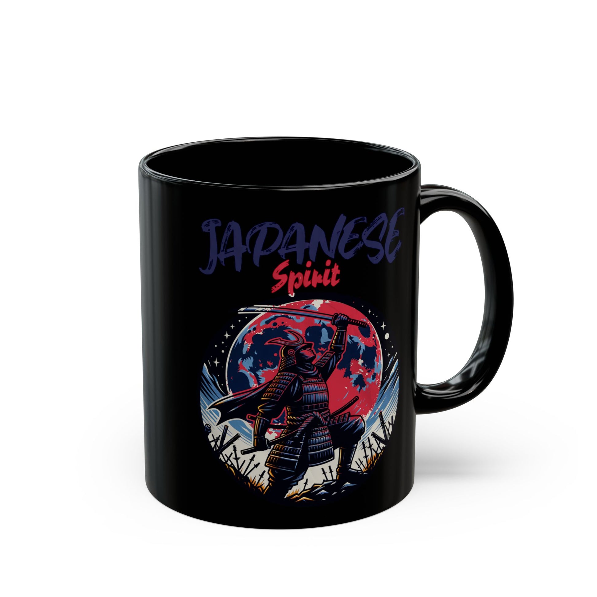 Japanese Spirit Samurai Mug — Black Ceramic Coffee Tea Cup (11oz / 15oz) - TobiBrand
