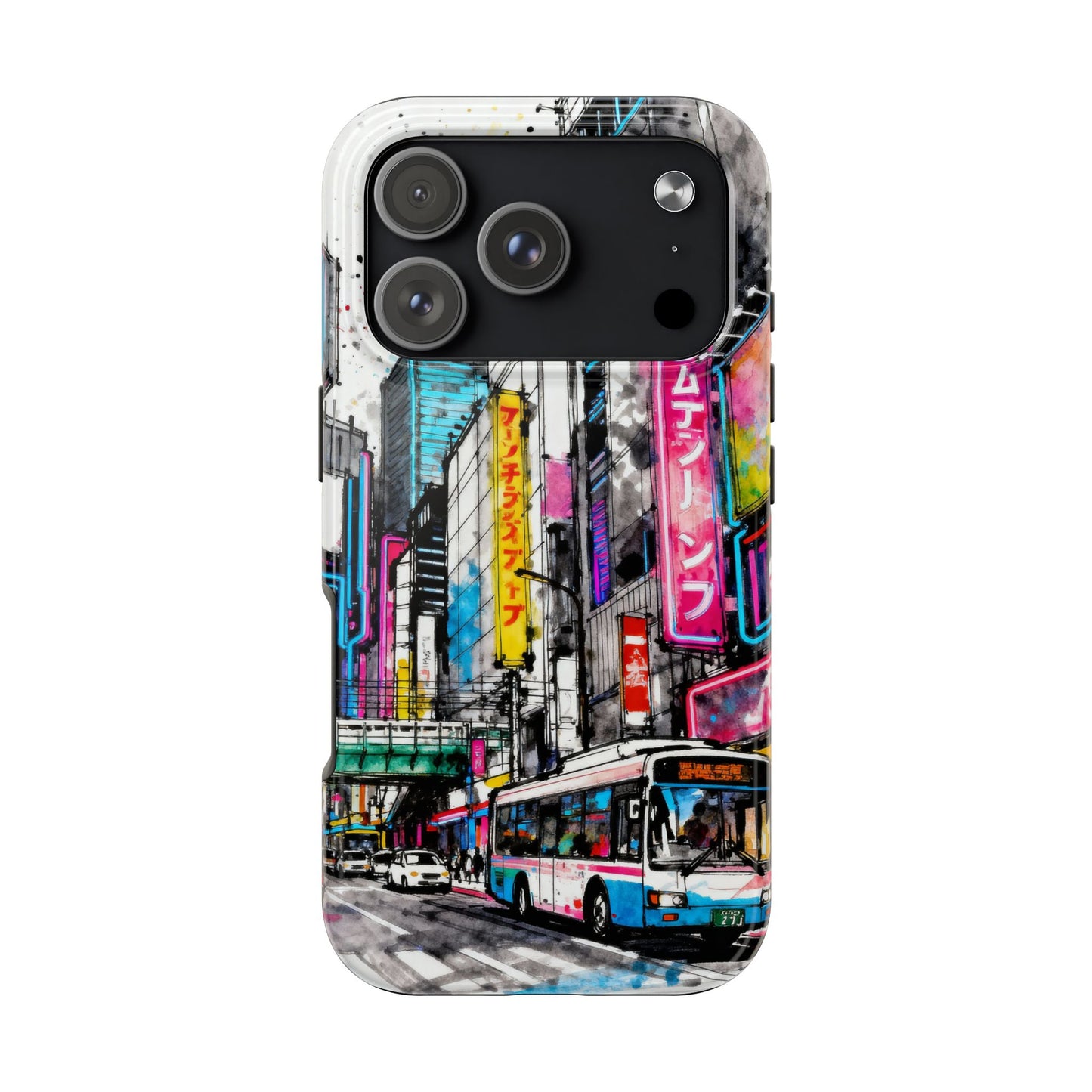 Tokyo City Street Tough Phone Case — Japanese Urban Art iPhone Cover - Eyrian