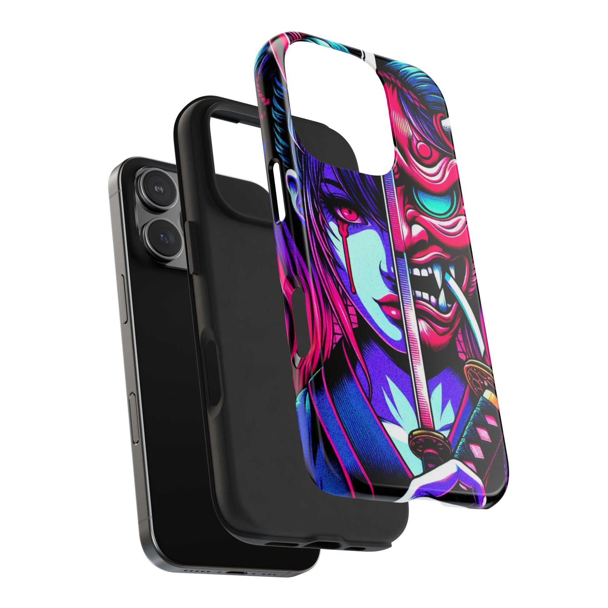 Oni Girl Samurai Phone Case — Protective Japanese Demon Warrior Design - Eyrian