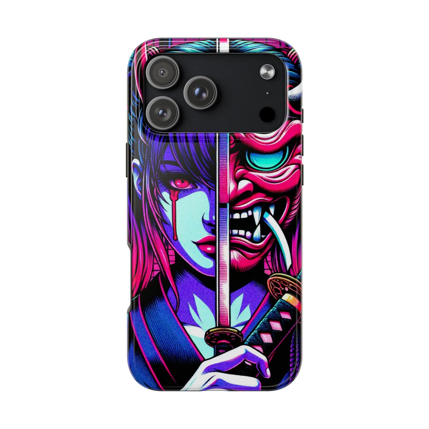 Oni Girl Samurai Phone Case — Protective Japanese Demon Warrior Design - Eyrian