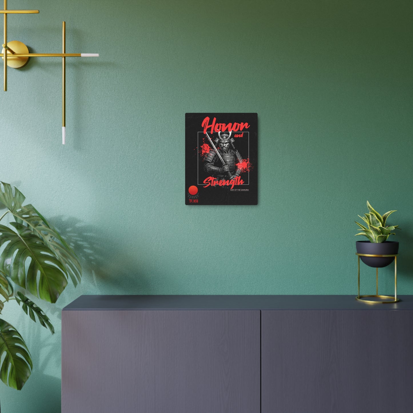 Samurai Metal Art Sign — Honor and Strength Wall Decor - Eyrian