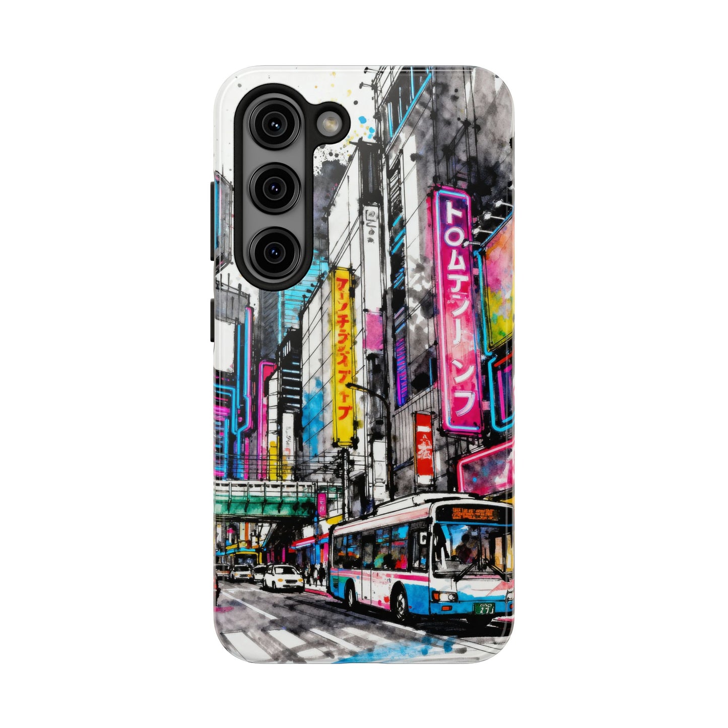Tokyo City Street Tough Phone Case — Japanese Urban Art iPhone Cover - Eyrian