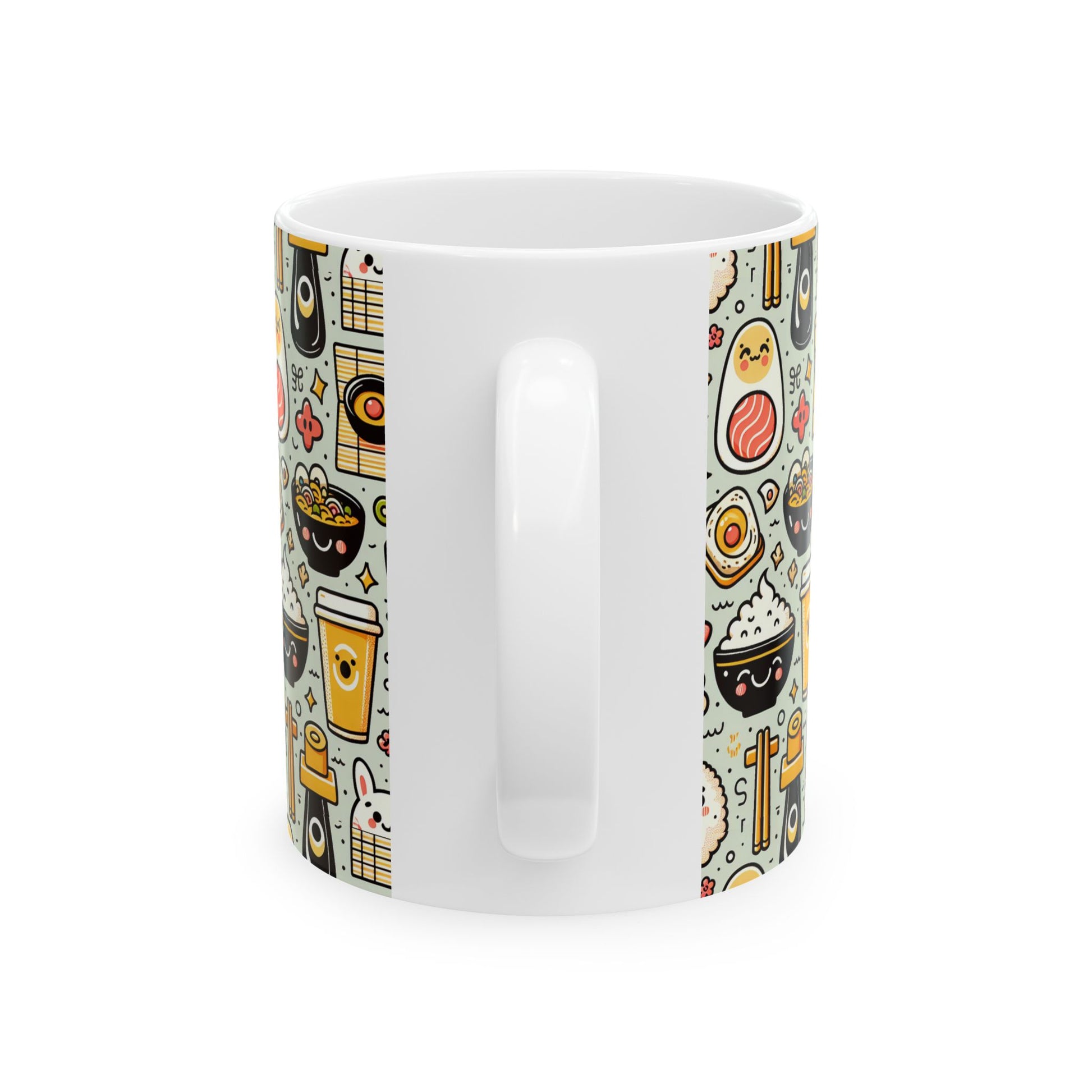 Kawaii Sushi & Bento Pattern Ceramic Mug (11oz/15oz) - Eyrian