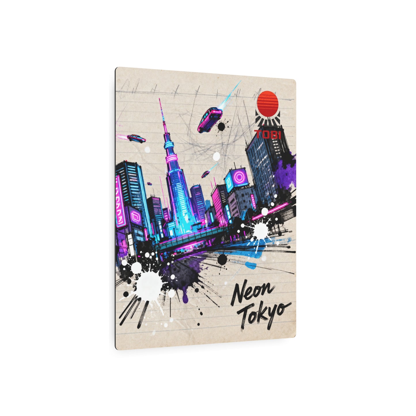 Neon Tokyo Metal Art Sign — Retro Cyberpunk City Wall Decor - Eyrian