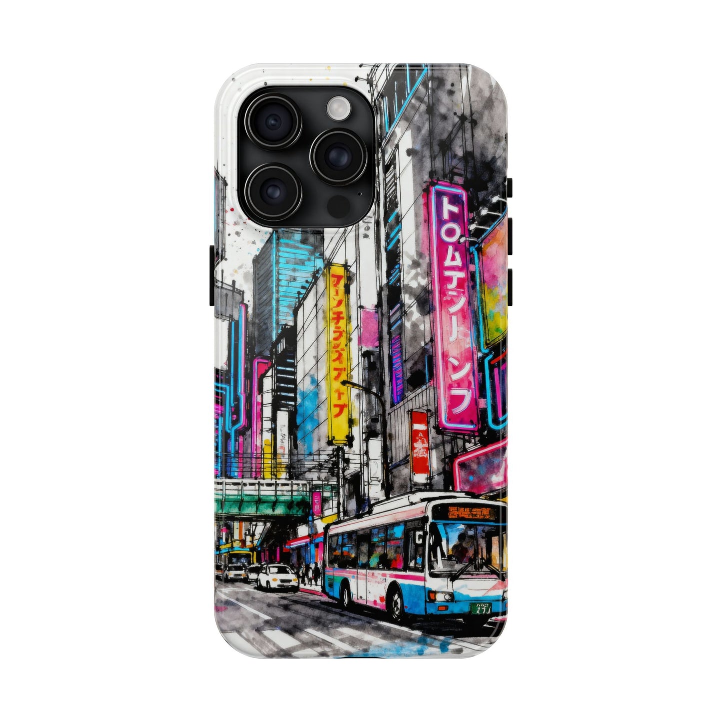 Tokyo City Street Tough Phone Case — Japanese Urban Art iPhone Cover - Eyrian