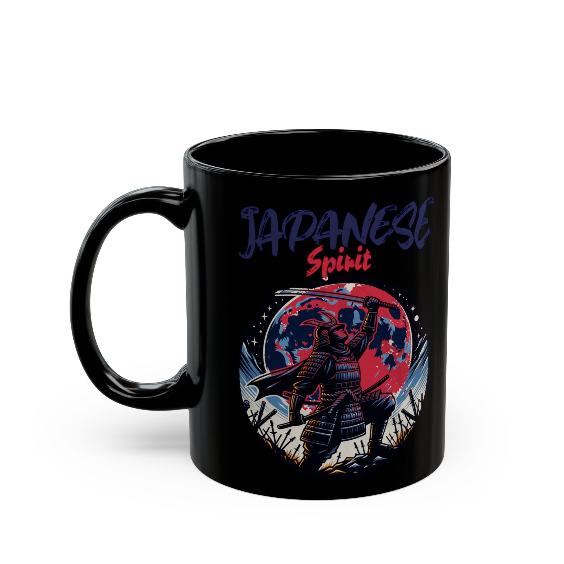 Japanese Spirit Samurai Mug — Black Ceramic Coffee Tea Cup (11oz / 15oz) - TobiBrand