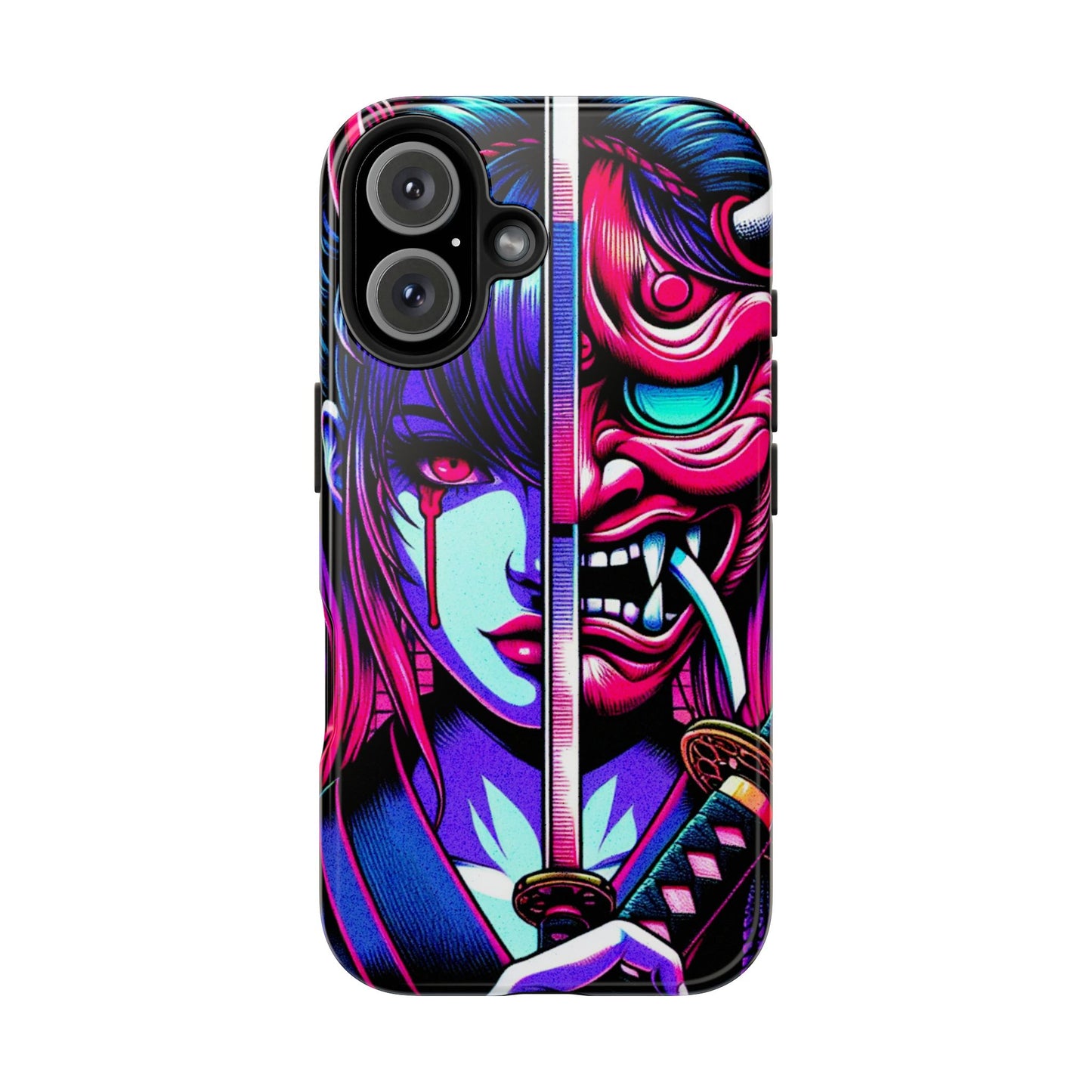 Oni Girl Samurai Phone Case — Protective Japanese Demon Warrior Design - Eyrian