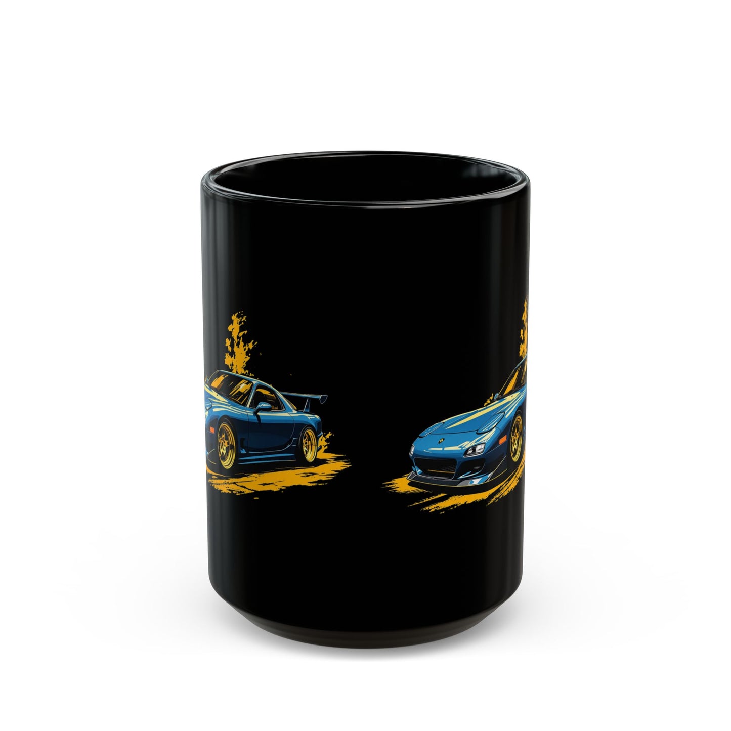 Blue RX-7 Car Mug — Ceramic Black 11oz & 15oz (Car Enthusiast Gift) - Eyrian