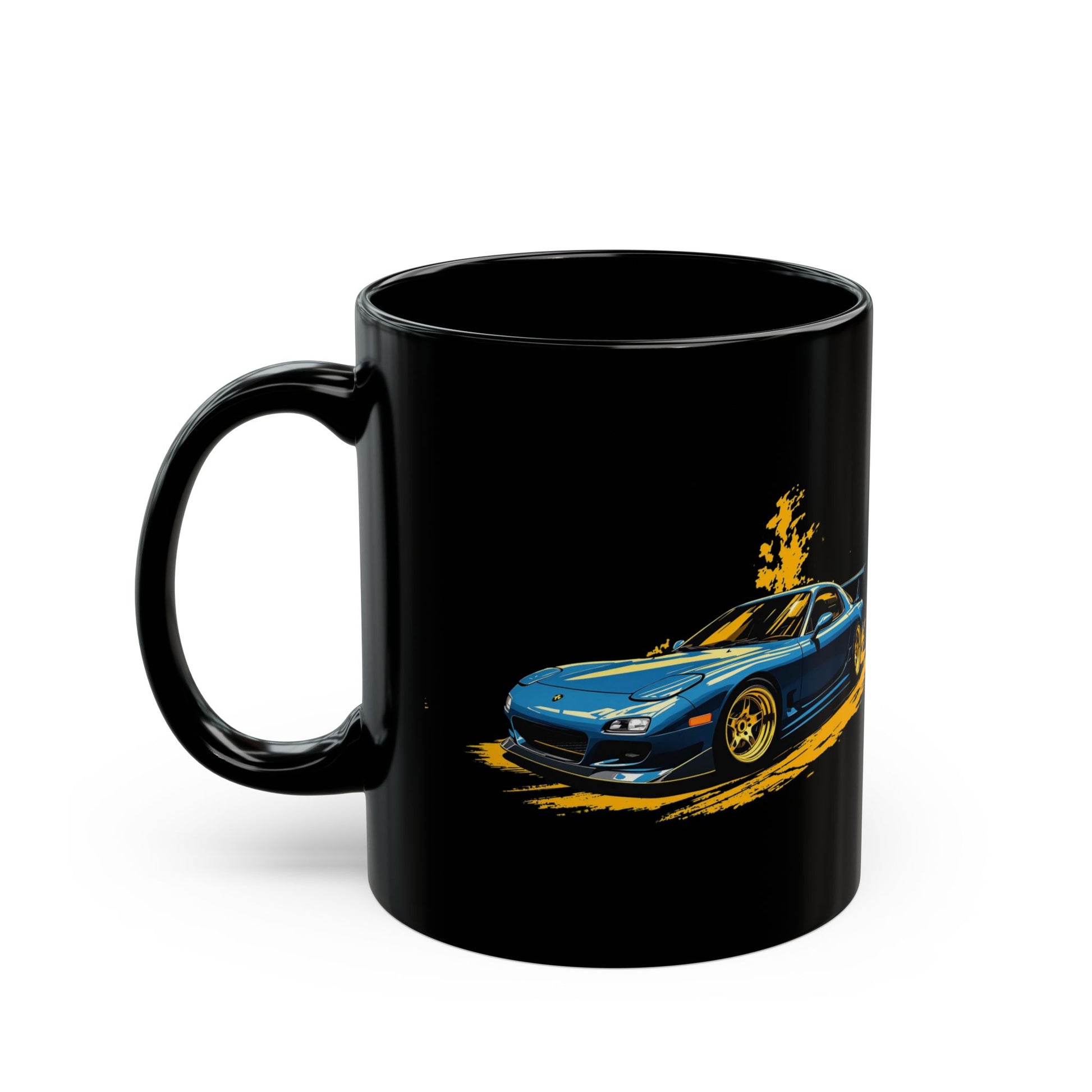 Blue RX-7 Car Mug — Ceramic Black 11oz & 15oz (Car Enthusiast Gift) - Eyrian