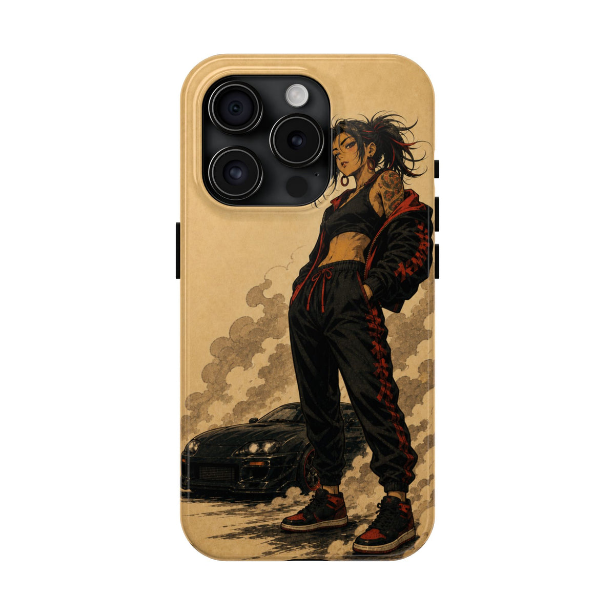 Street Racer Girl Tough Phone Case — Anime-Inspired Protective iPhone Cover - TobiBrand