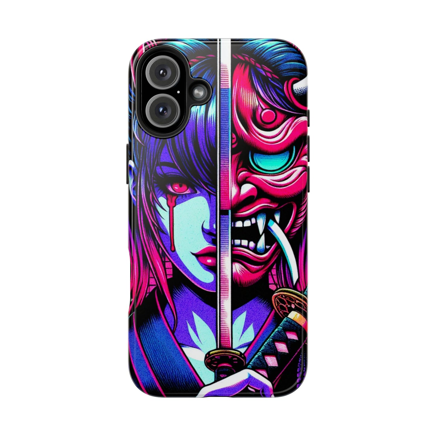 Oni Girl Samurai Phone Case — Protective Japanese Demon Warrior Design - Eyrian