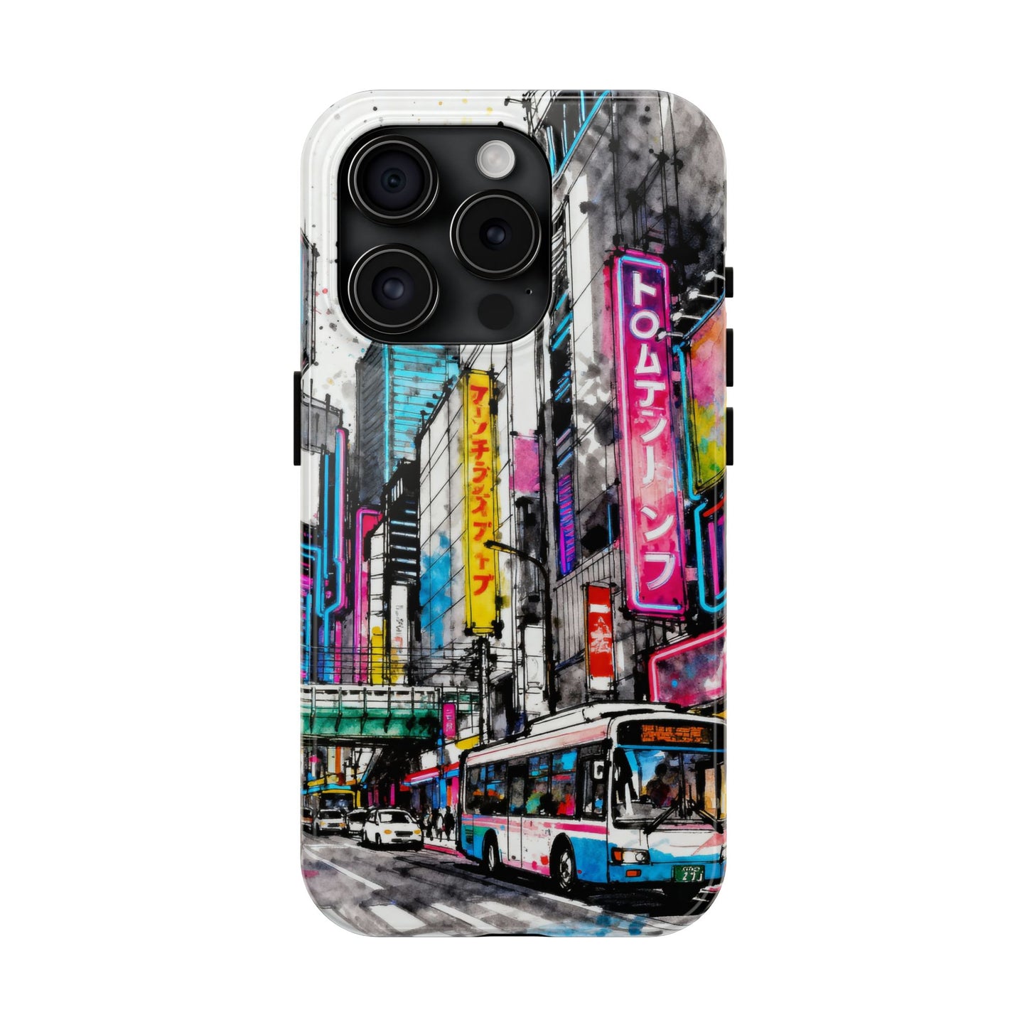 Tokyo City Street Tough Phone Case — Japanese Urban Art iPhone Cover - Eyrian