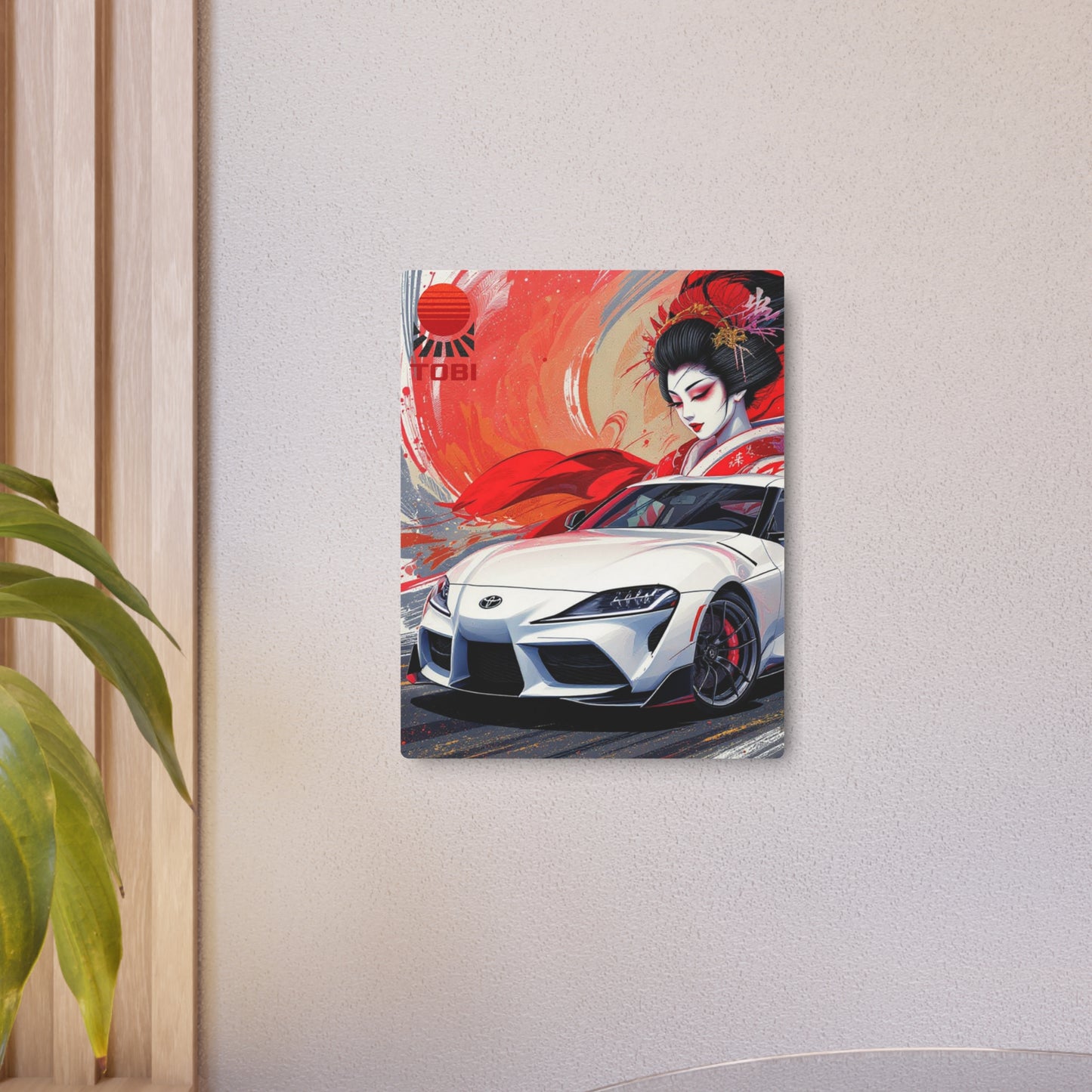 Geisha Supra Metal Art Sign — Japanese Car Racing Wall Decor - Eyrian