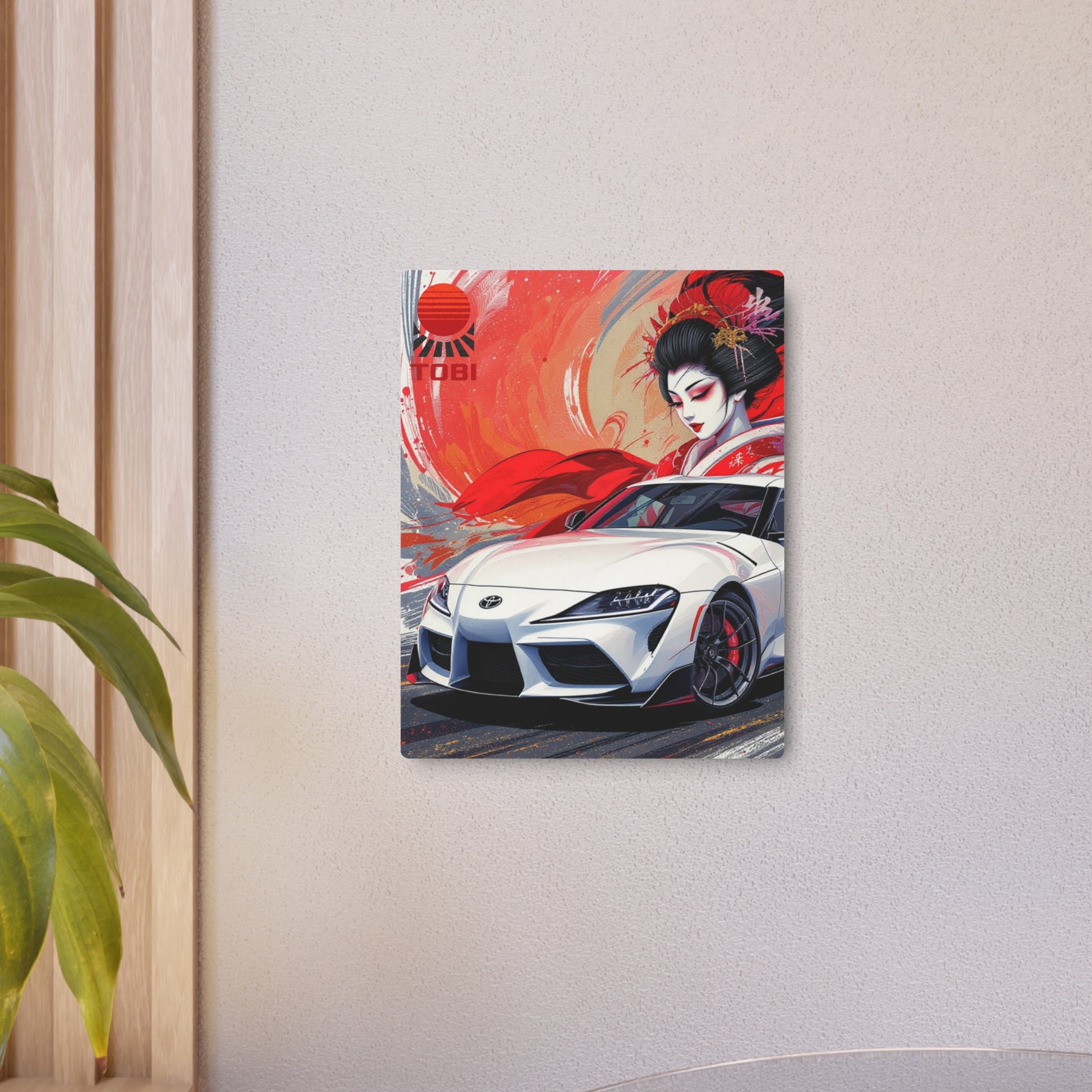 Geisha Supra Metal Art Sign — Japanese Car Racing Wall Decor - Eyrian