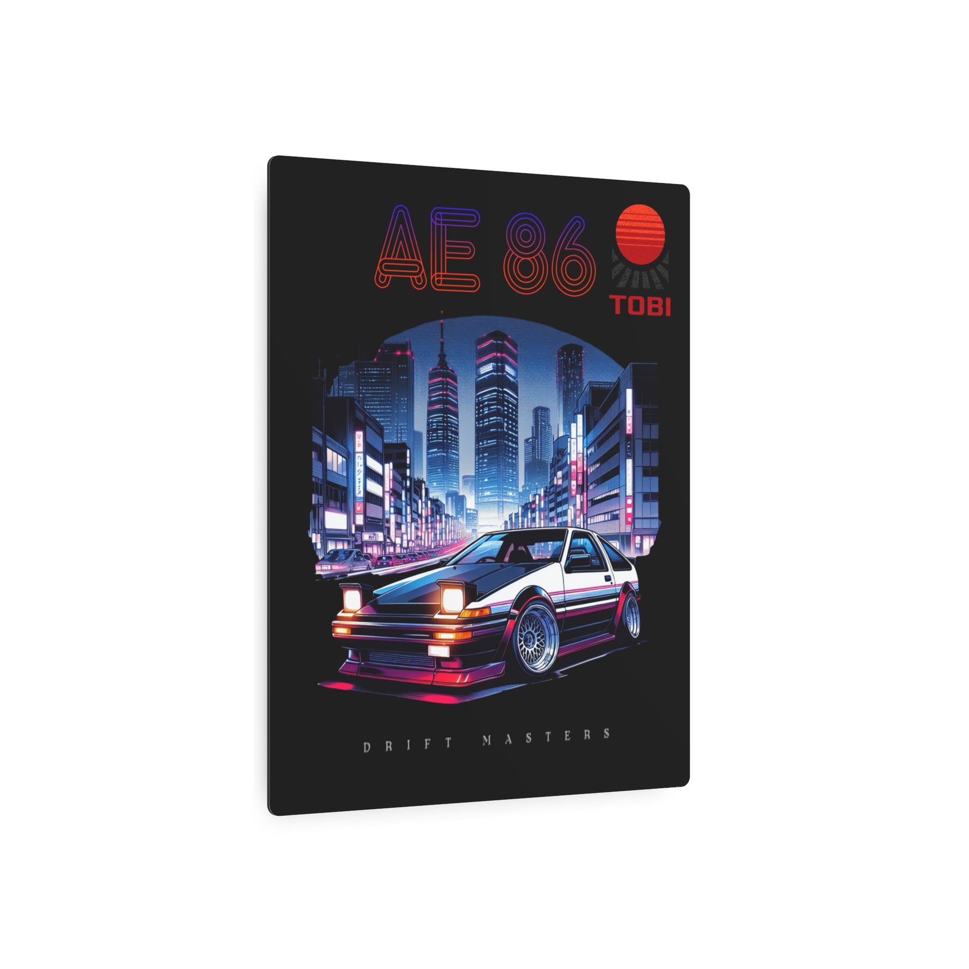 AE86 Retro Drift Metal Art Sign — Neon City Car Wall Decor - Eyrian