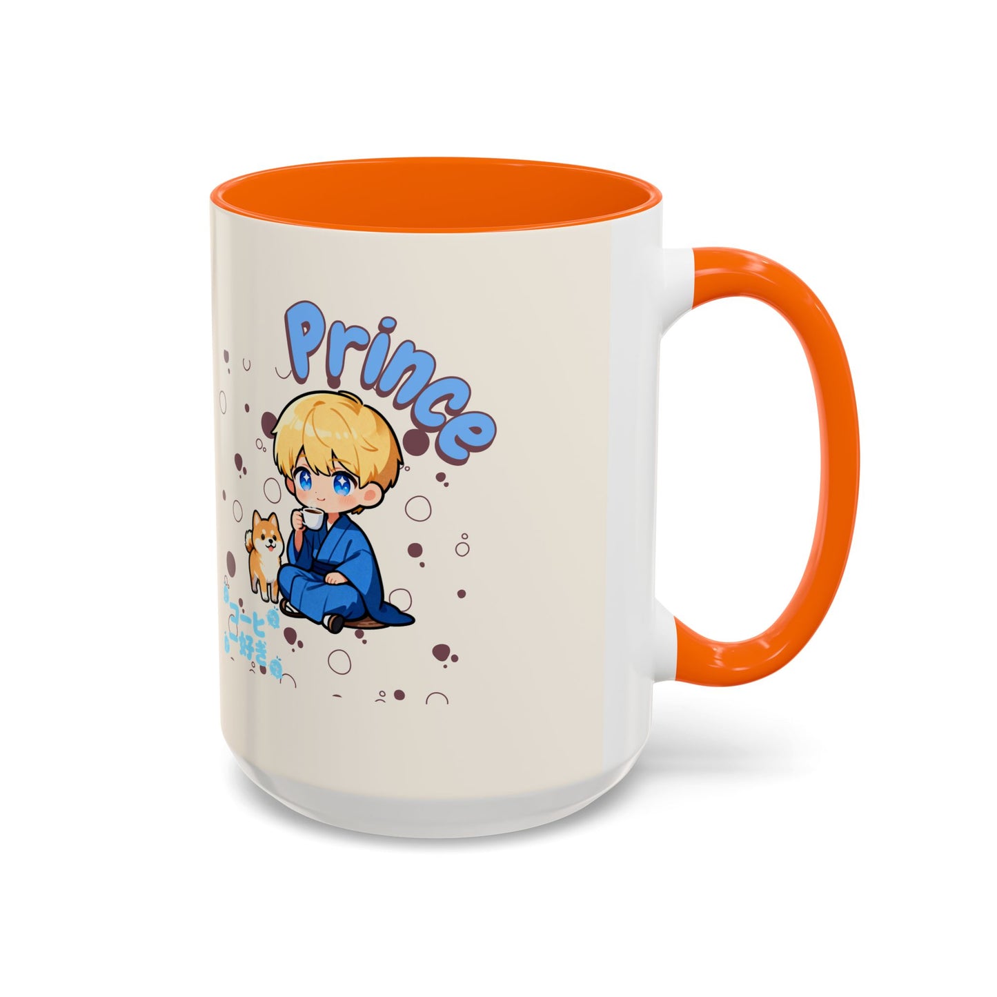 Prince Character Accent Coffee Mug — Cute Anime Boy & Shiba Inu 11/15oz - TobiBrand