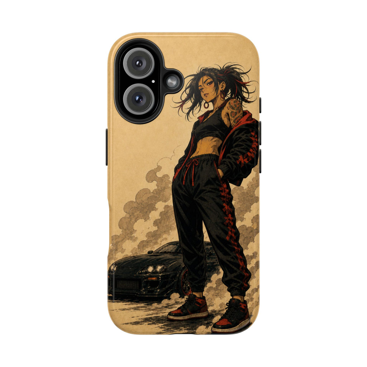 Street Racer Girl Tough Phone Case — Anime-Inspired Protective iPhone Cover - TobiBrand