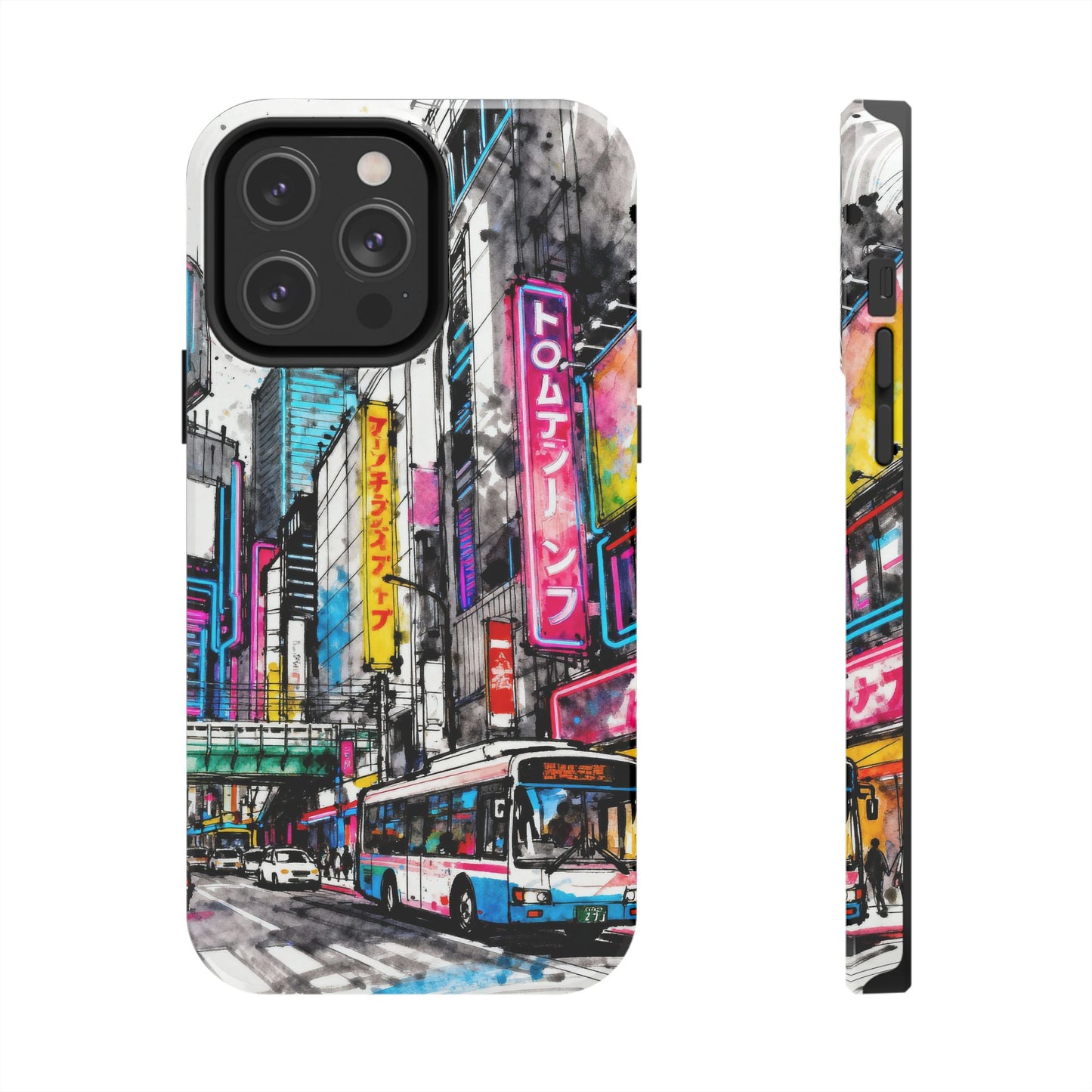 Tokyo City Street Tough Phone Case — Japanese Urban Art iPhone Cover - Eyrian