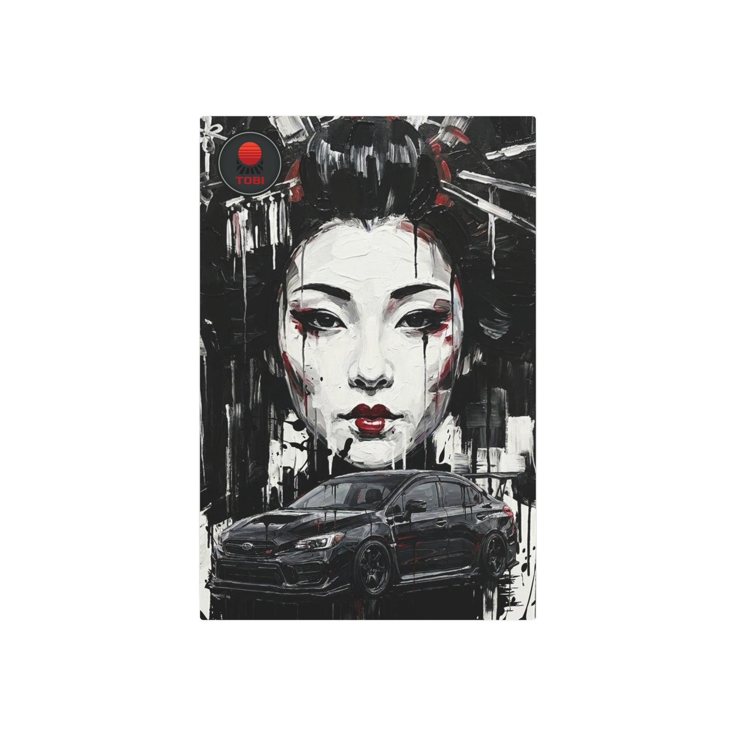 Geisha & Sport Sedan Metal Art Sign – Urban Street Pop Car Poster