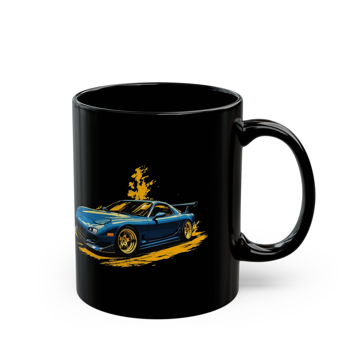 Blue RX-7 Car Mug — Ceramic Black 11oz & 15oz (Car Enthusiast Gift) - Eyrian
