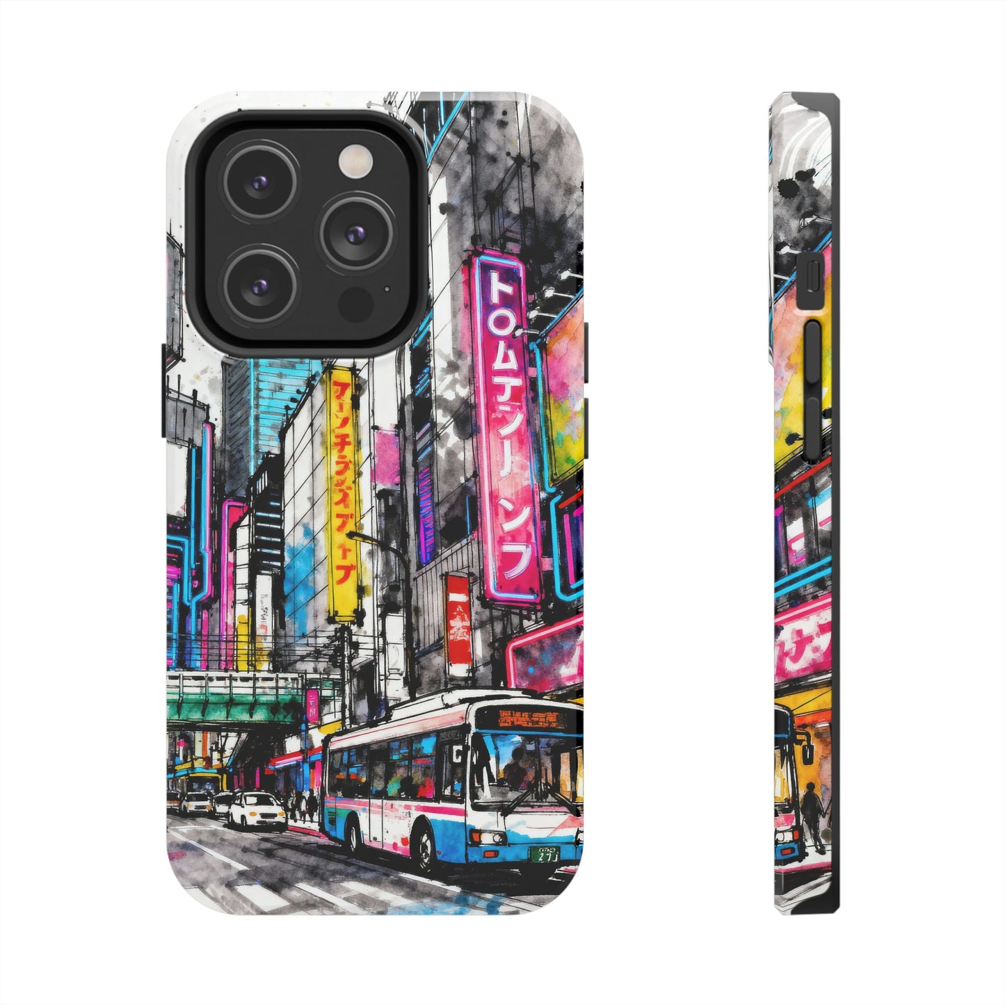 Tokyo City Street Tough Phone Case — Japanese Urban Art iPhone Cover - Eyrian