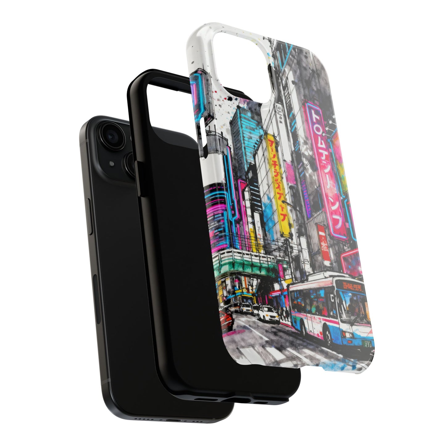 Tokyo City Street Tough Phone Case — Japanese Urban Art iPhone Cover - Eyrian