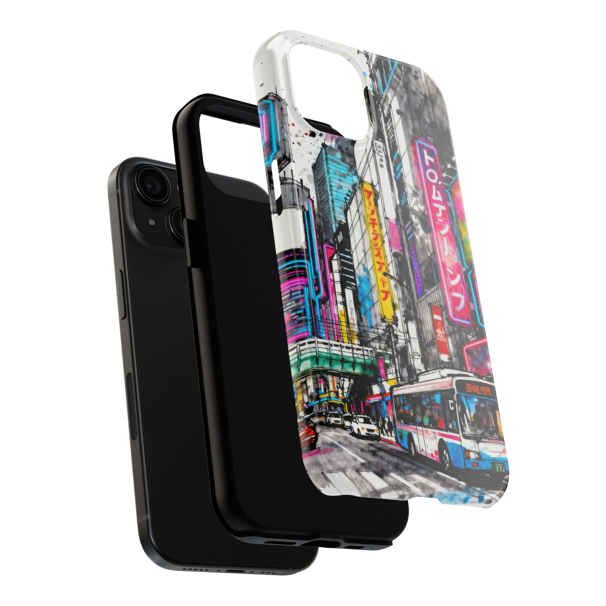 Tokyo City Street Tough Phone Case — Japanese Urban Art iPhone Cover - Eyrian