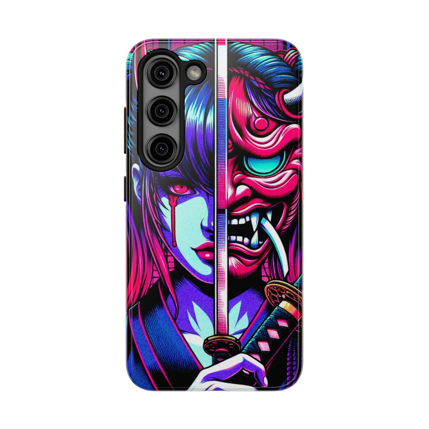 Oni Girl Samurai Phone Case — Protective Japanese Demon Warrior Design - Eyrian