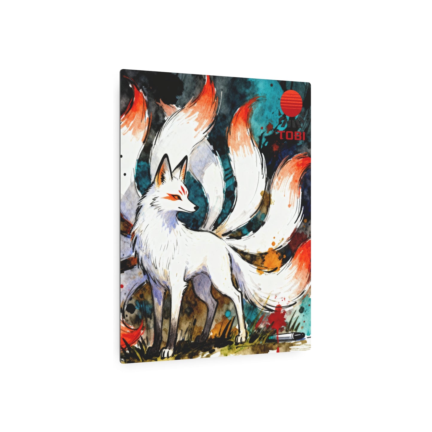 Nine-Tailed Fox Metal Art Sign – Anime-Inspired Kitsune Wall Décor - Eyrian