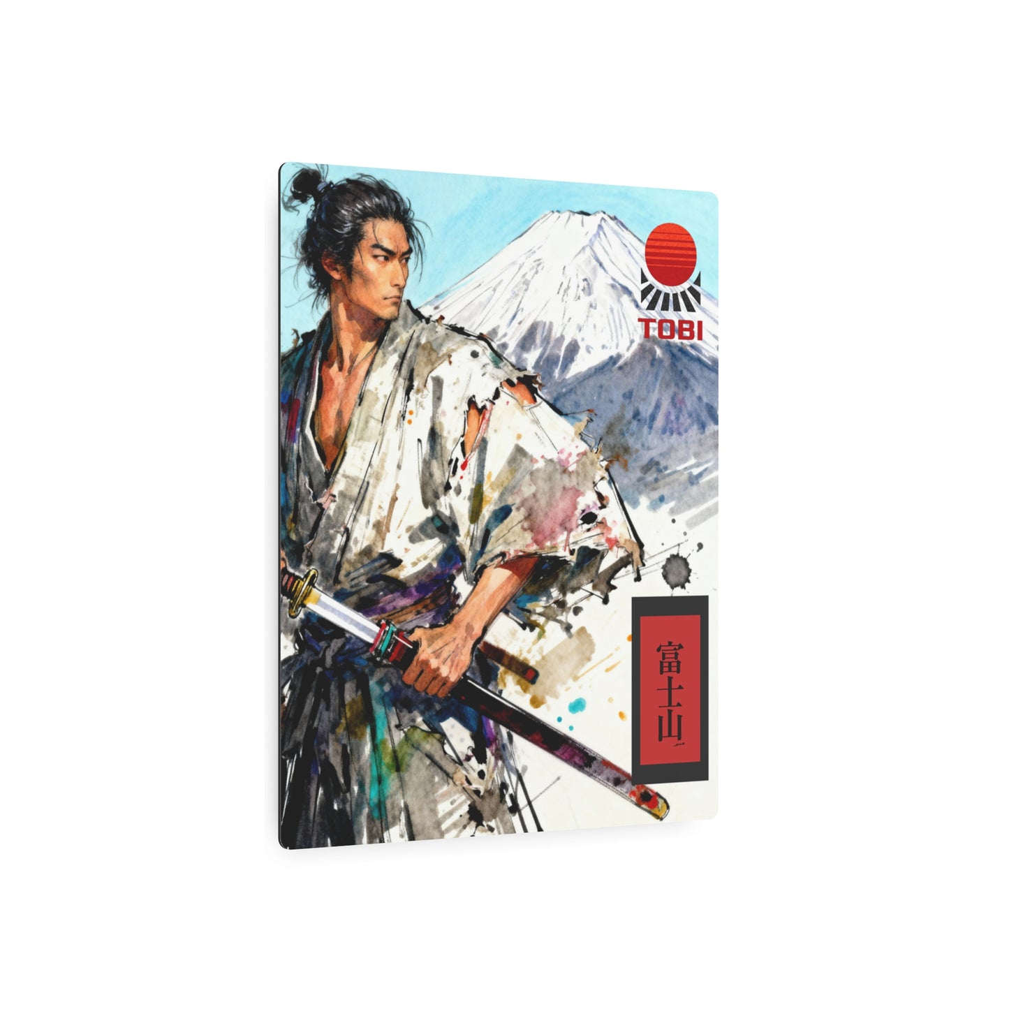 Ronin Mt. Fuji Metal Art Sign — Mount Fuji Warrior Wall Decor - Eyrian