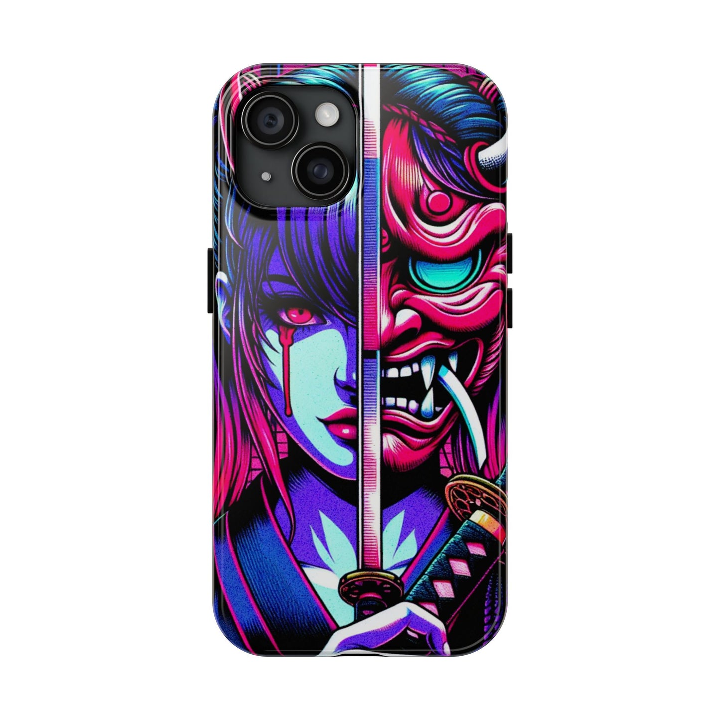 Oni Girl Samurai Phone Case — Protective Japanese Demon Warrior Design - Eyrian