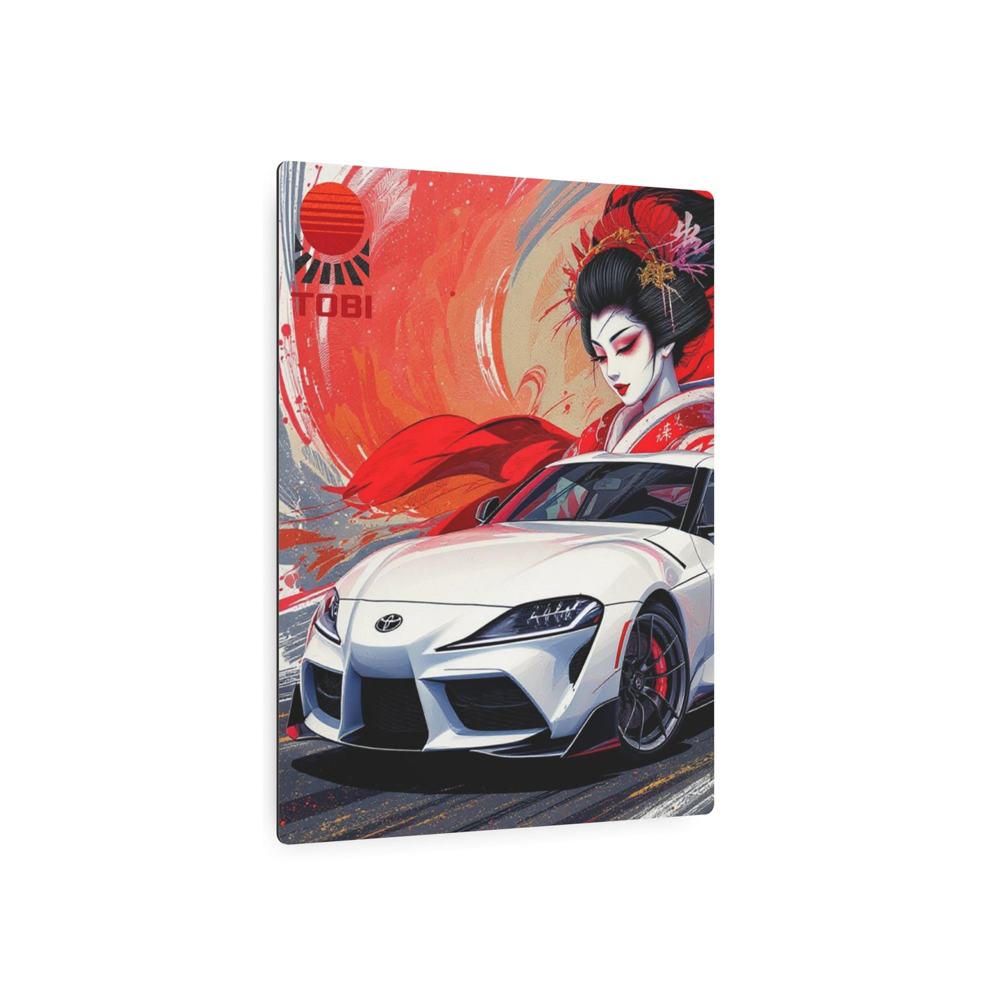 Geisha Supra Metal Art Sign — Japanese Car Racing Wall Decor - Eyrian