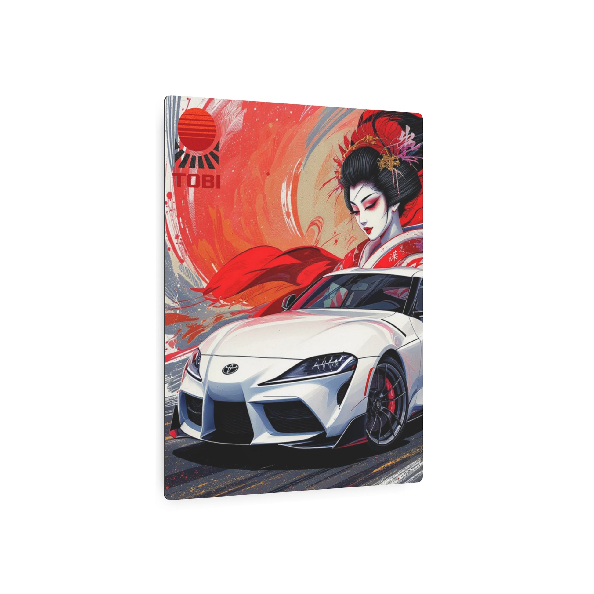 Geisha Supra Metal Art Sign — Japanese Car Racing Wall Decor - Eyrian