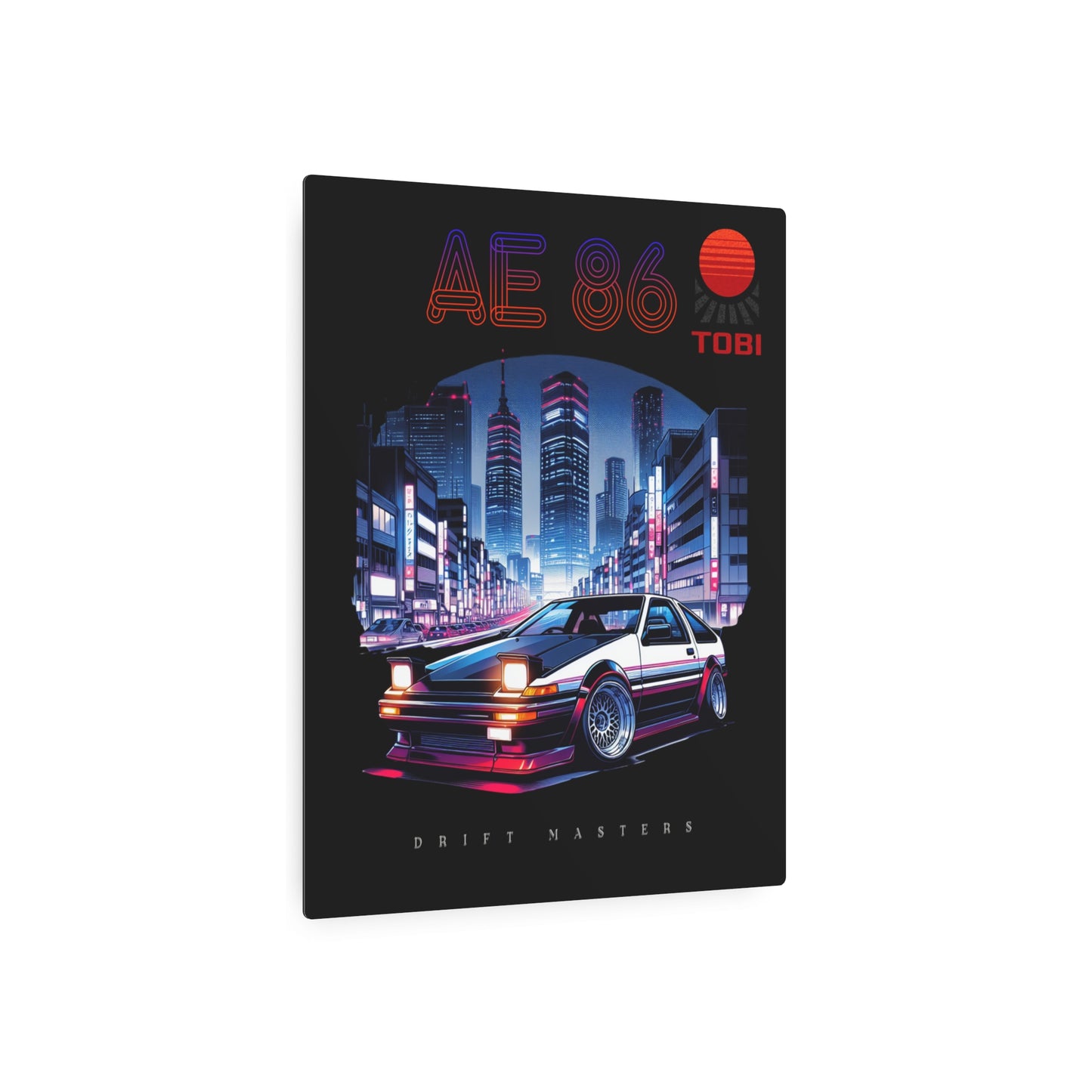 AE86 Retro Drift Metal Art Sign — Neon City Car Wall Decor - Eyrian